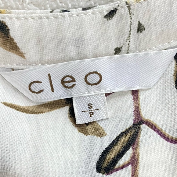 Cleo Cream Purple Green Sleeveless Floral Blouse S - Picture 3 of 12